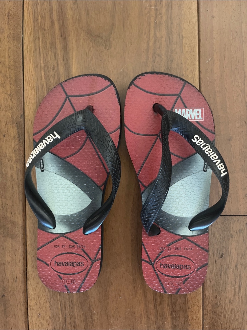 Havaianas Kids Marvel Spider-Man Red and Black Flip Flops